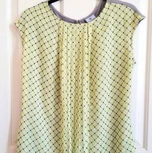 Worthington Sleeveless Shell Top Yellow/Grey XL